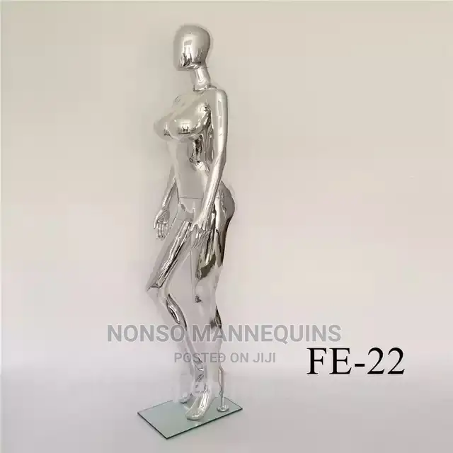 No Face Silcer Big Bust Glossy Femal Full Body Mannequin