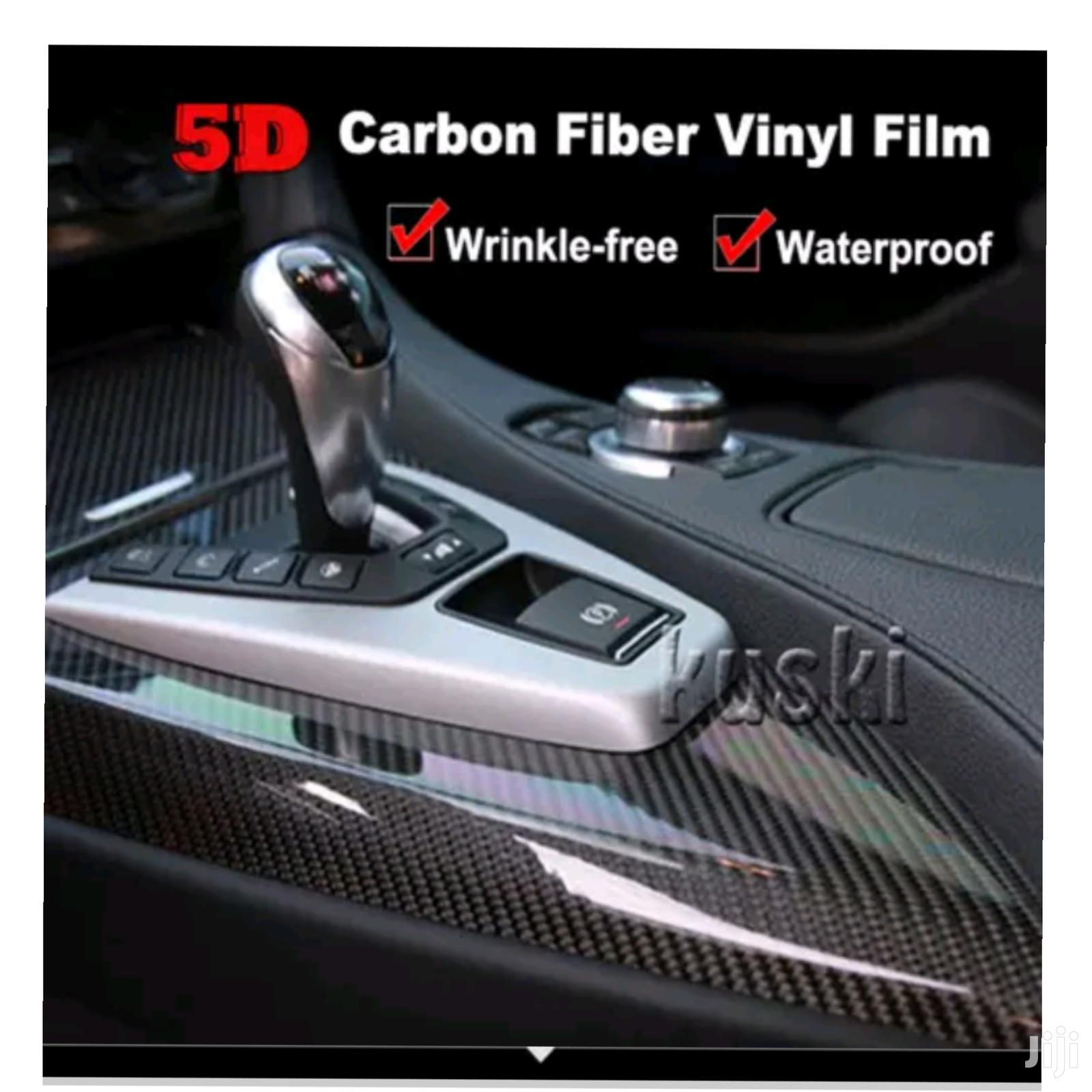 Quality 5D Carbon Fiber Vinyl Black Sticker.