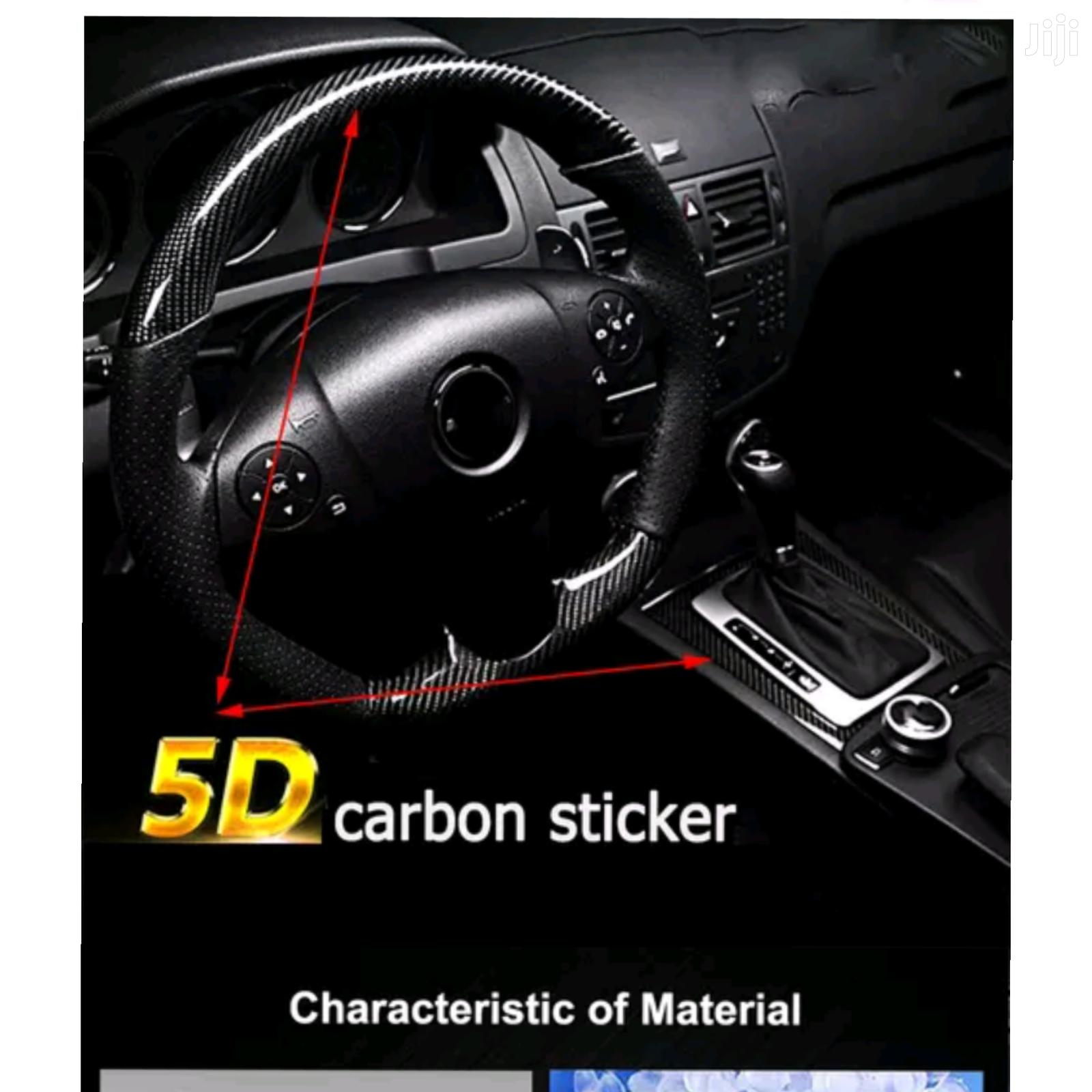 Quality 5D Carbon Fiber Vinyl Black Sticker.
