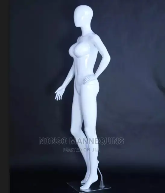 Female Glossy White Fibre Mannequin
