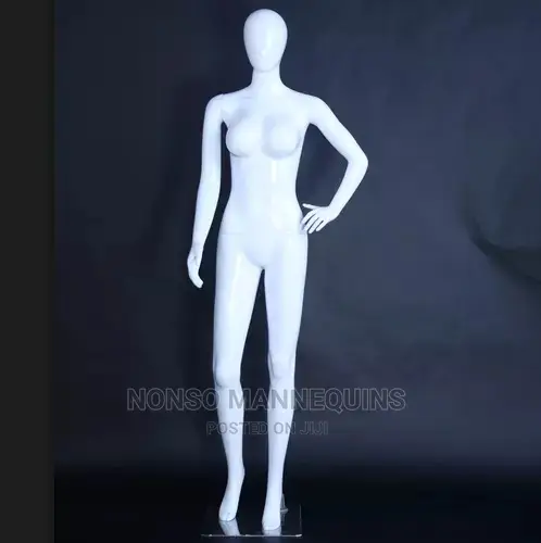 Female Glossy White Fibre Mannequin
