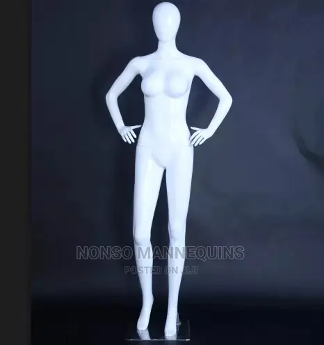 Female Glossy White Fibre Mannequin