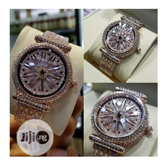 Men's Forecast Iced Out Rotary Wrist Watch - Rose Gold
