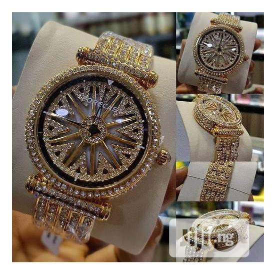 Forecast Rotary Men's Iced Out Wrist Watch - Gold