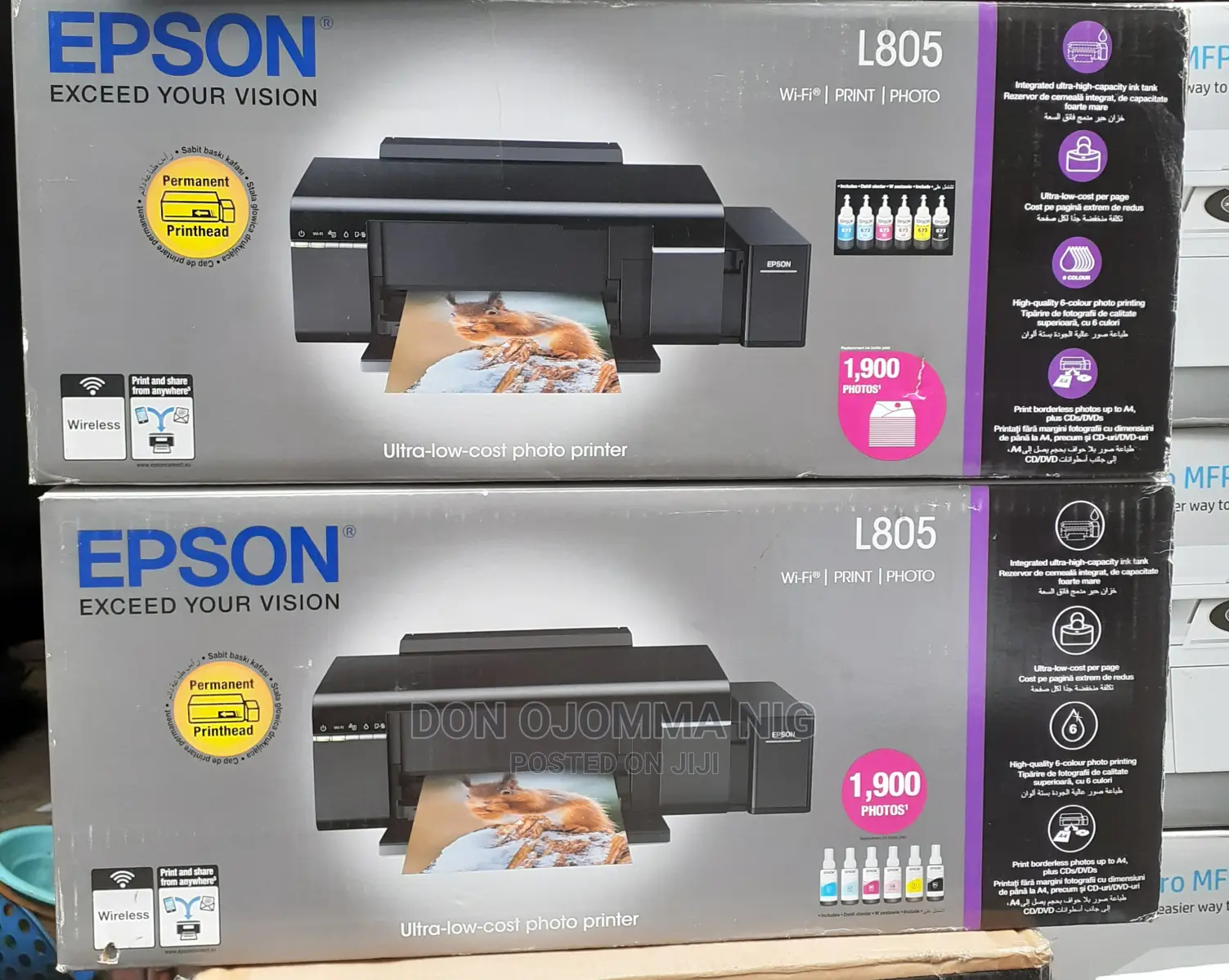 Epson L805 Sublimation Colour Inkjet Printer With Wireless