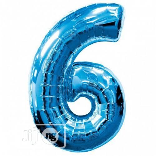 40" Blue Numeral Foil Balloon - Number 6