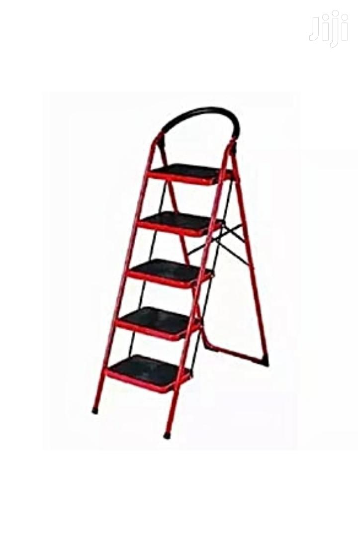 Home Basics 5 Steps Climb Ladder Metal Finish N Plastic