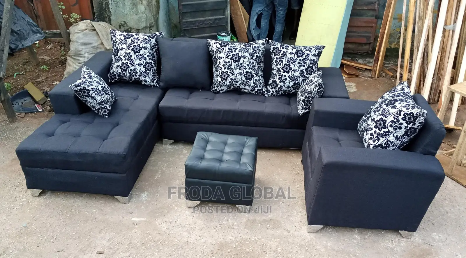 Quality Couch: L-Shape Sofa and Single Chair,Table. Flsblfl7