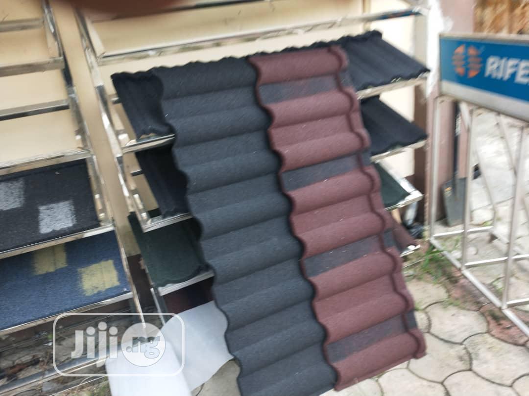Burgundy Stone Coated Roofing Materials From Mango Roof.