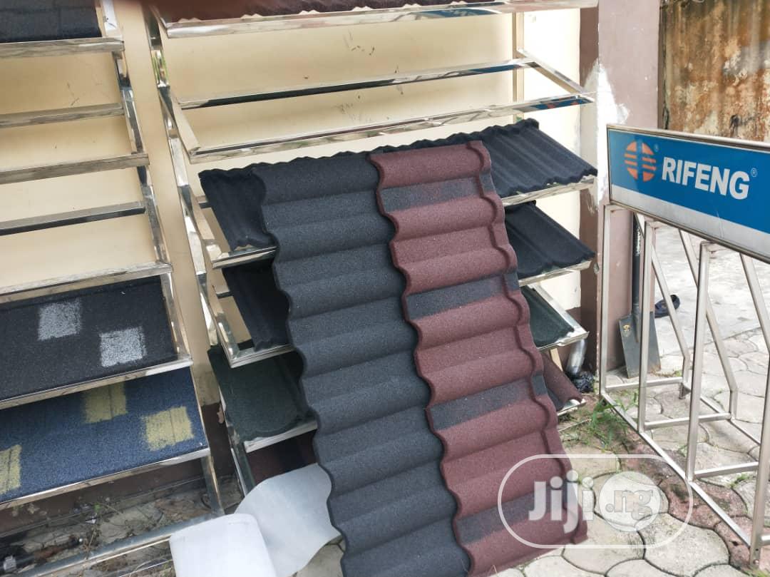 Burgundy Stone Coated Roofing Materials From Mango Roof.