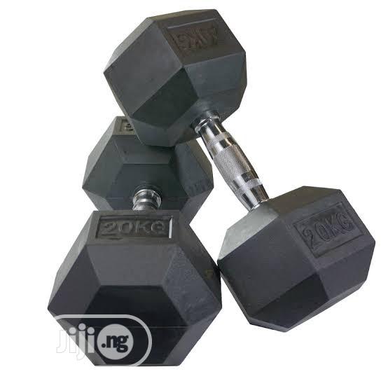 Pair of 20kg New Hexagonal Dumbell