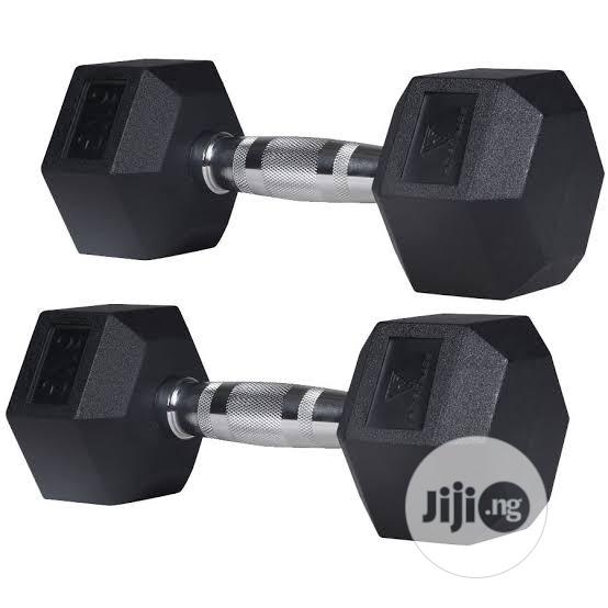 Pair of 17.5kg New Hexagonal Dumbell Commercial