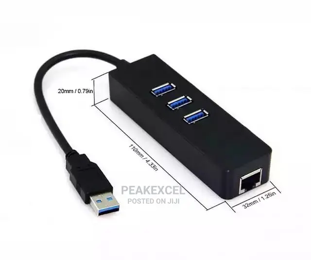 Usb3. 0 Hub 3port With Ethernet Converter Adapter