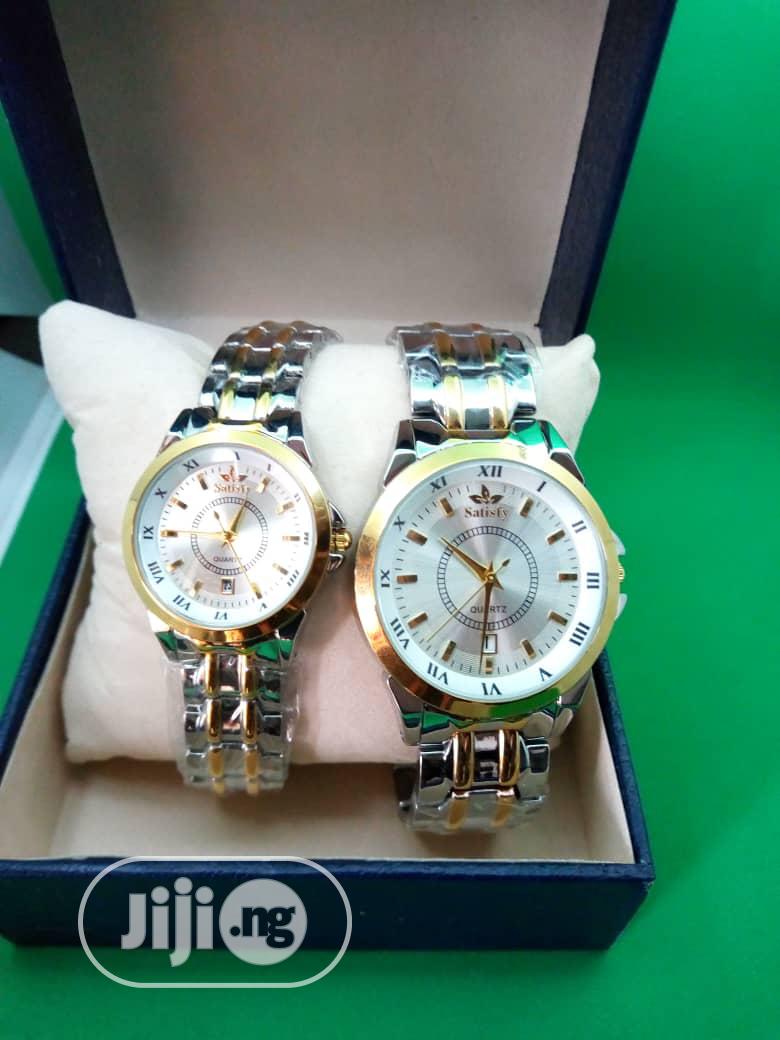 Satisfy Couples 2-Tone Chain Wrist-Watch - Gold and Silver