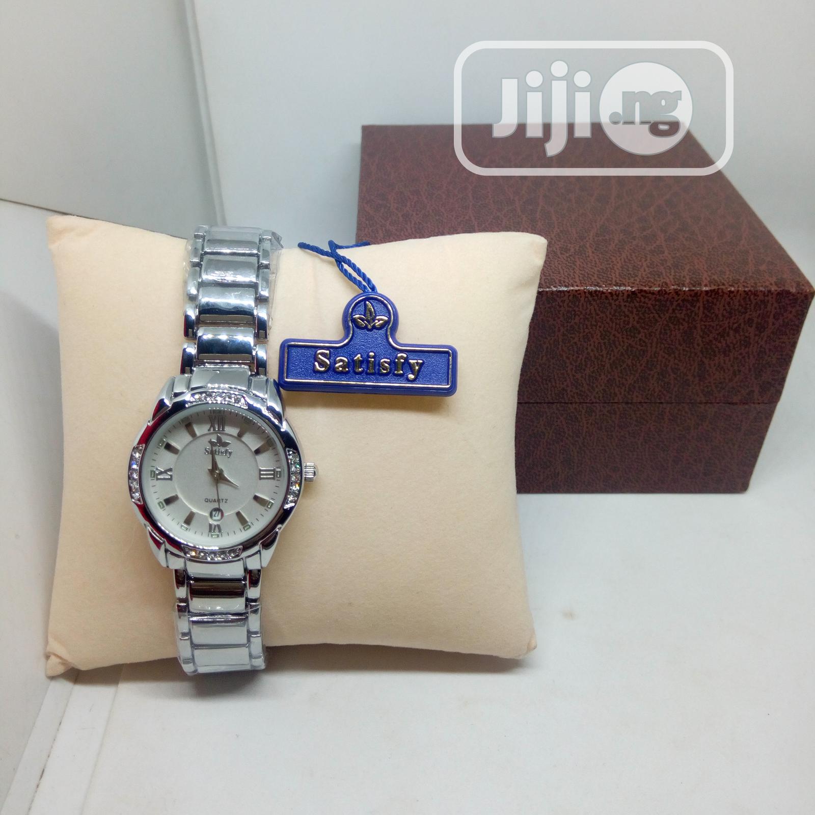 Satisfy Ladies Chain Wrist Watch - Silver