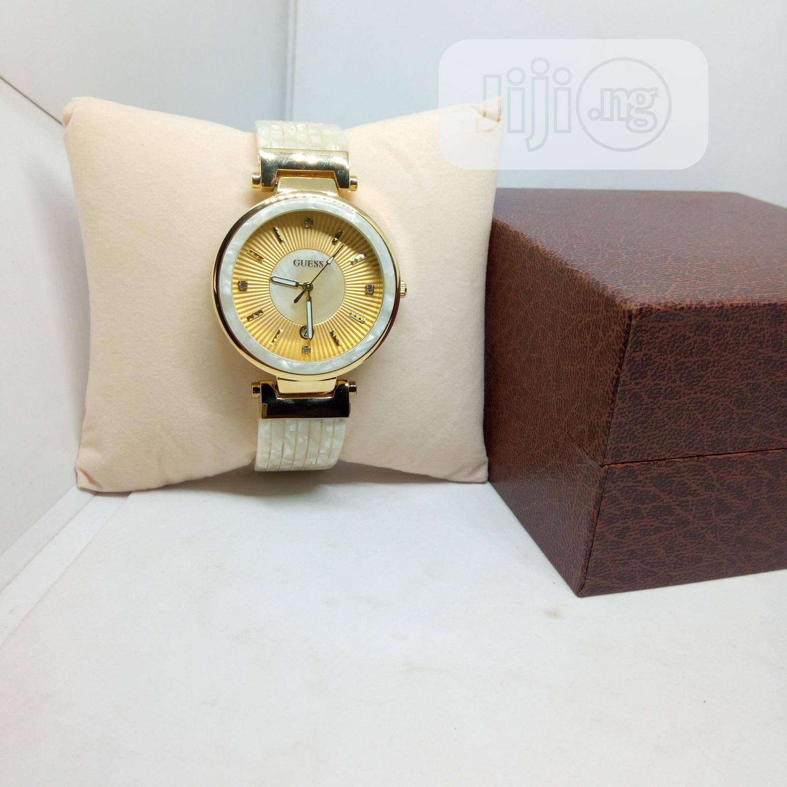 Guess Exotic Ladies Wrist Watch - Ivory