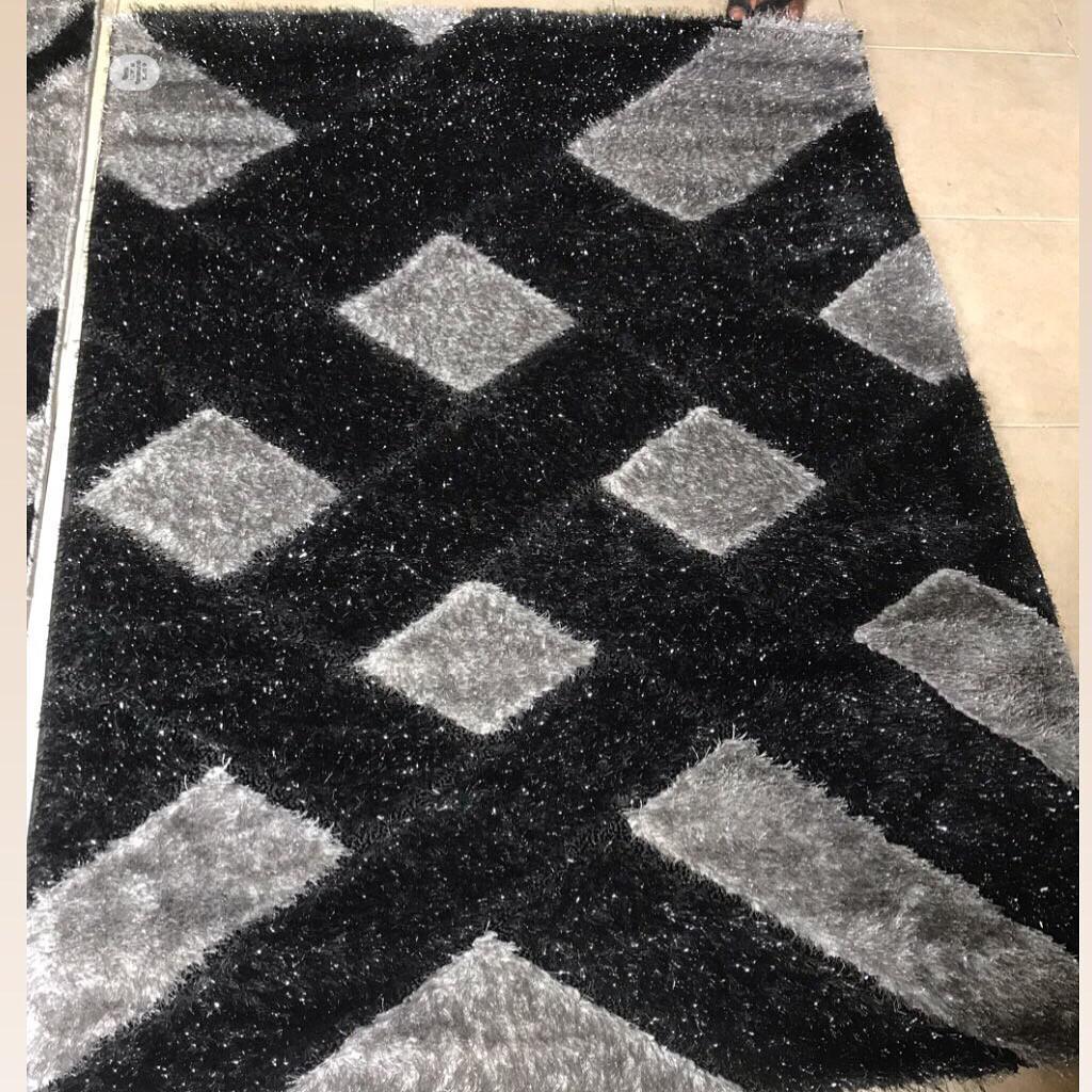 Ash and Black Pattern Soft Center Rugs 3/5