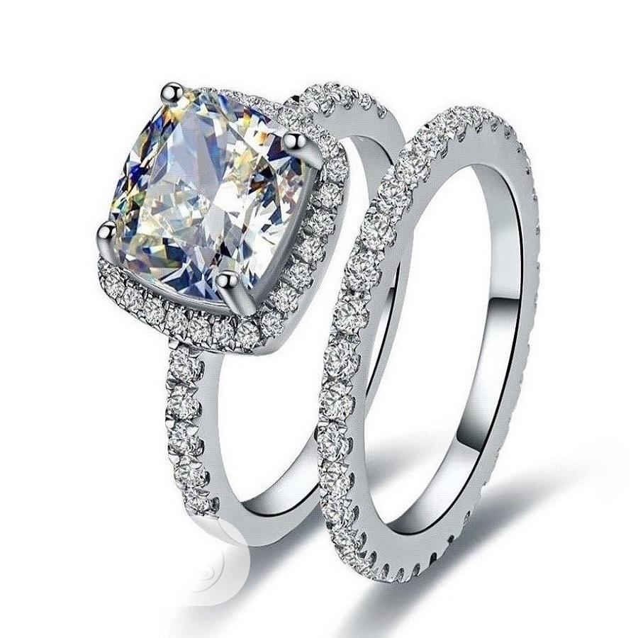 Angelina Beautiful Ladies Engagement Silver Ring
