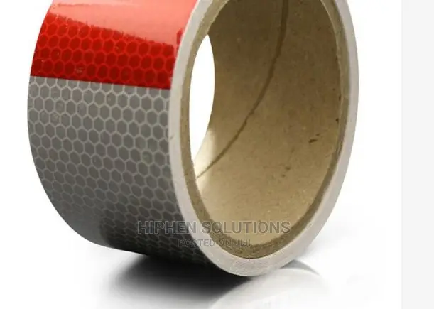 2 Inches By 5 Yards Red & White - Safety Tape By Hiphen