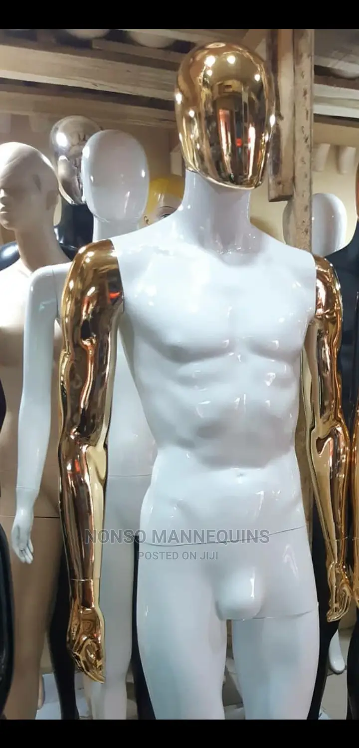 Male Gold & White And Black Glossy Male Mannequin Display
