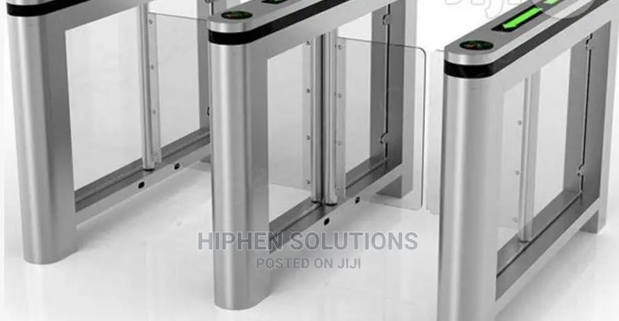 304 Stainless Steel Automatic Turnstiles Glass Wing Swing By Hsl