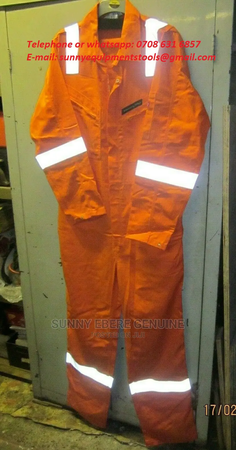 Dickies Coverall Stored Unused Size 42 Reg.Orange.Zip Fastener.