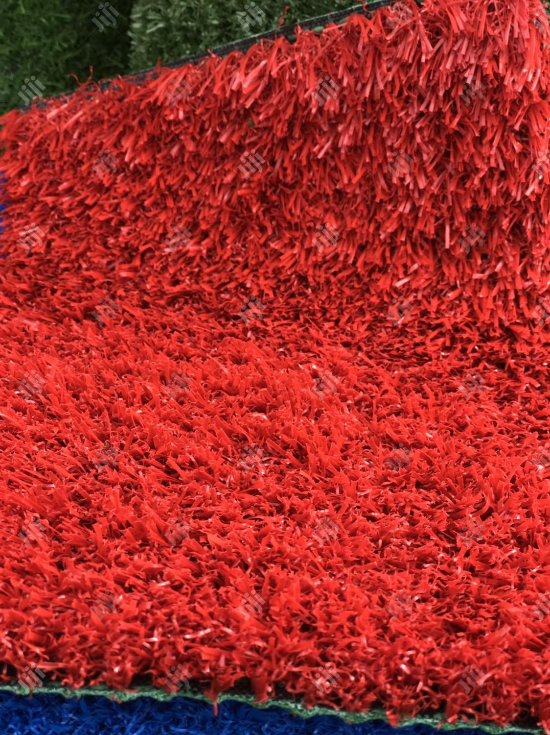 Pure Sharp Red Artificial Grass Rugs For Outdoor