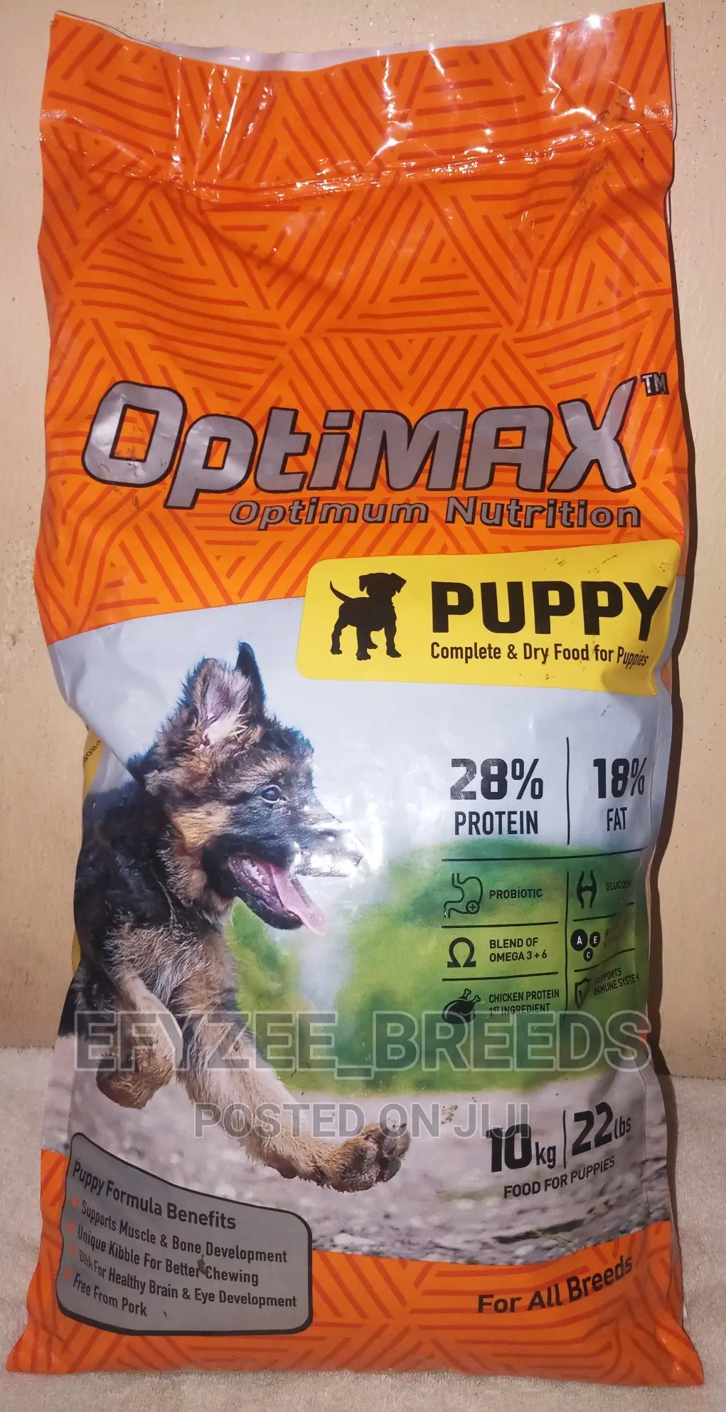 Optimax Puppy Dry Dog Food 10kg Bag