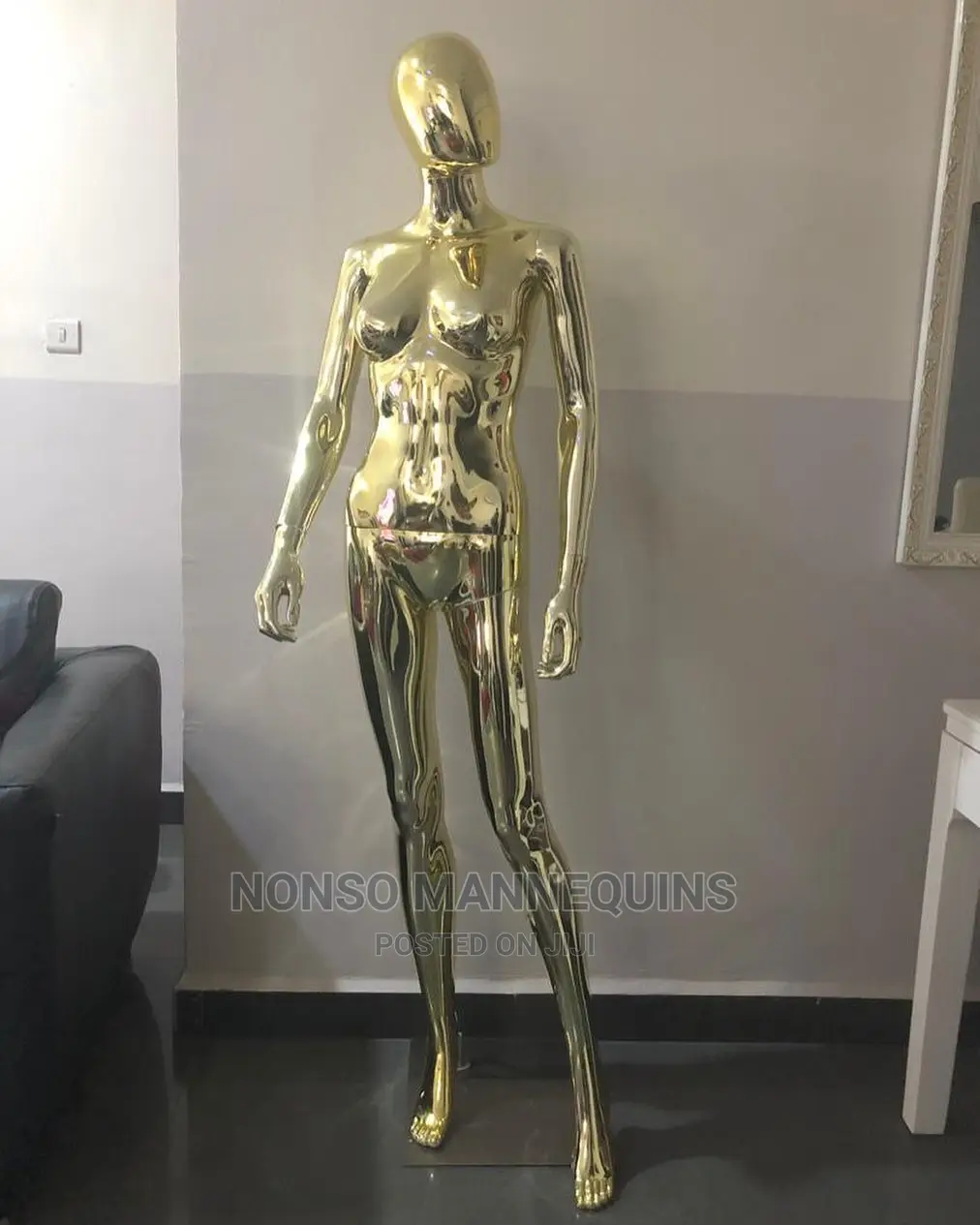 Gold Chrome Normal Size Body Clothes Display Mannequins