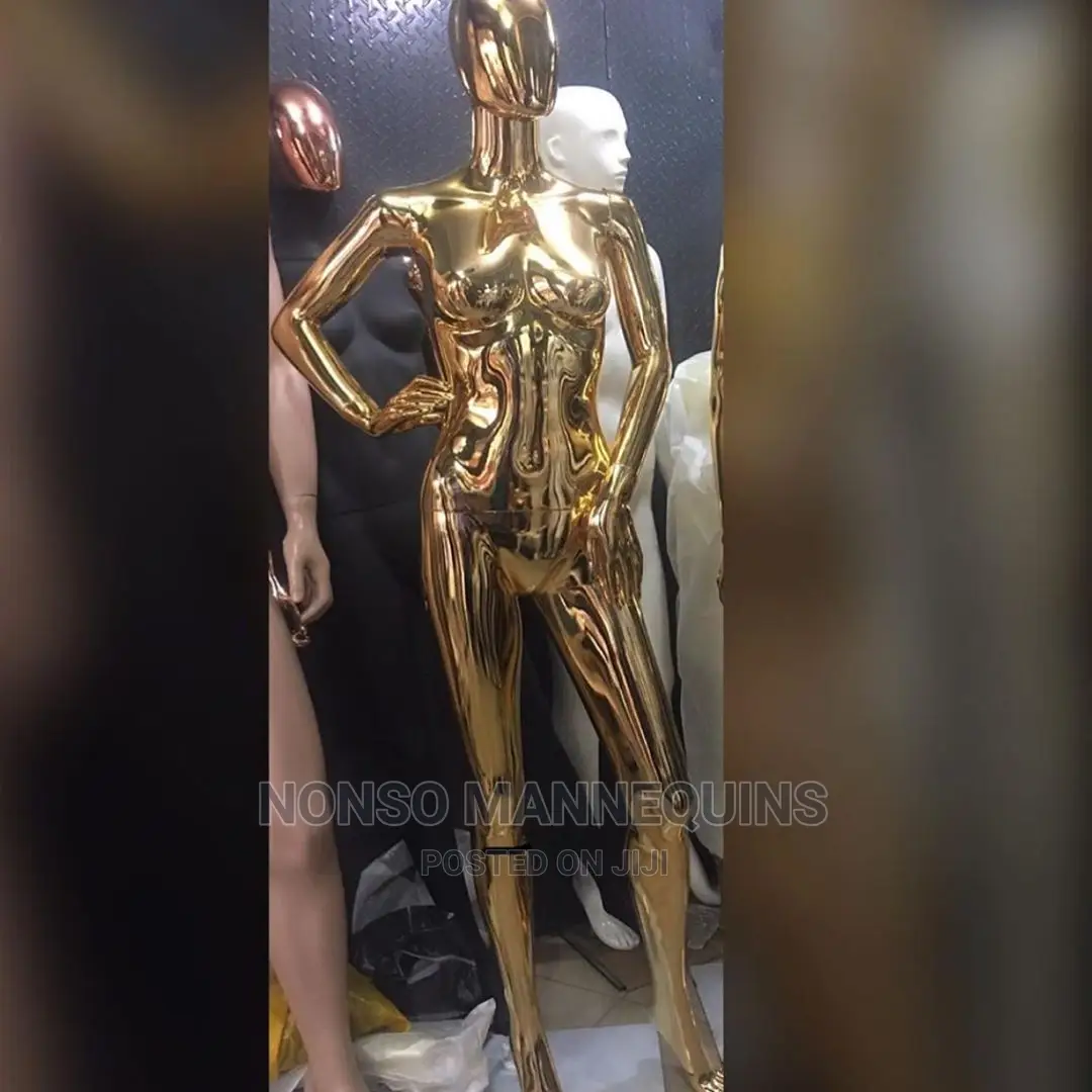 Gold Chrome Normal Size Body Clothes Display Mannequins