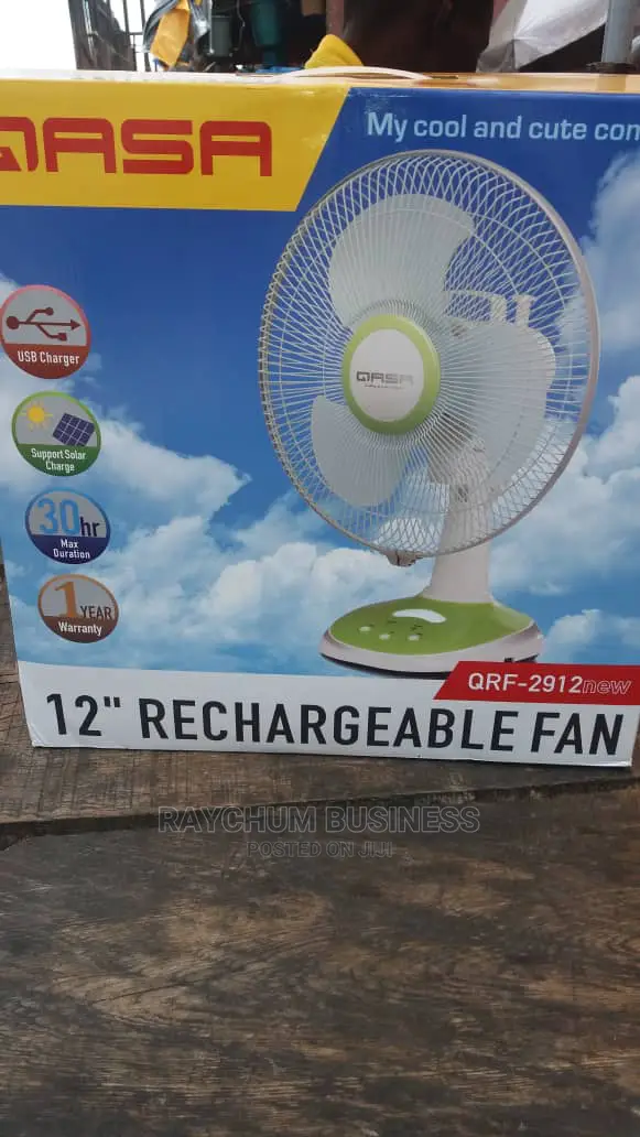 Qasa Table Top Rechargeable Fan 12inches