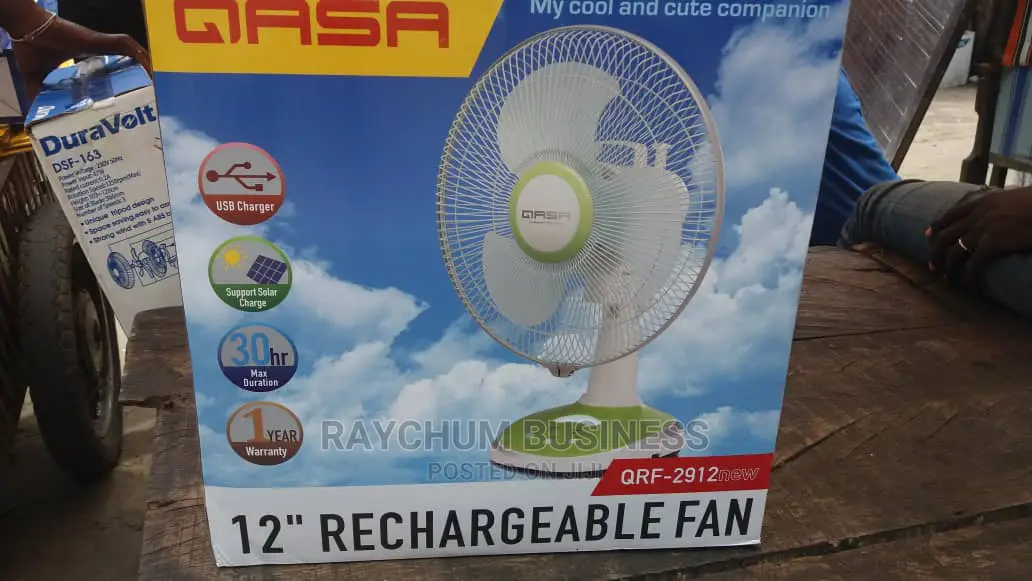 Qasa Table Top Rechargeable Fan 12inches