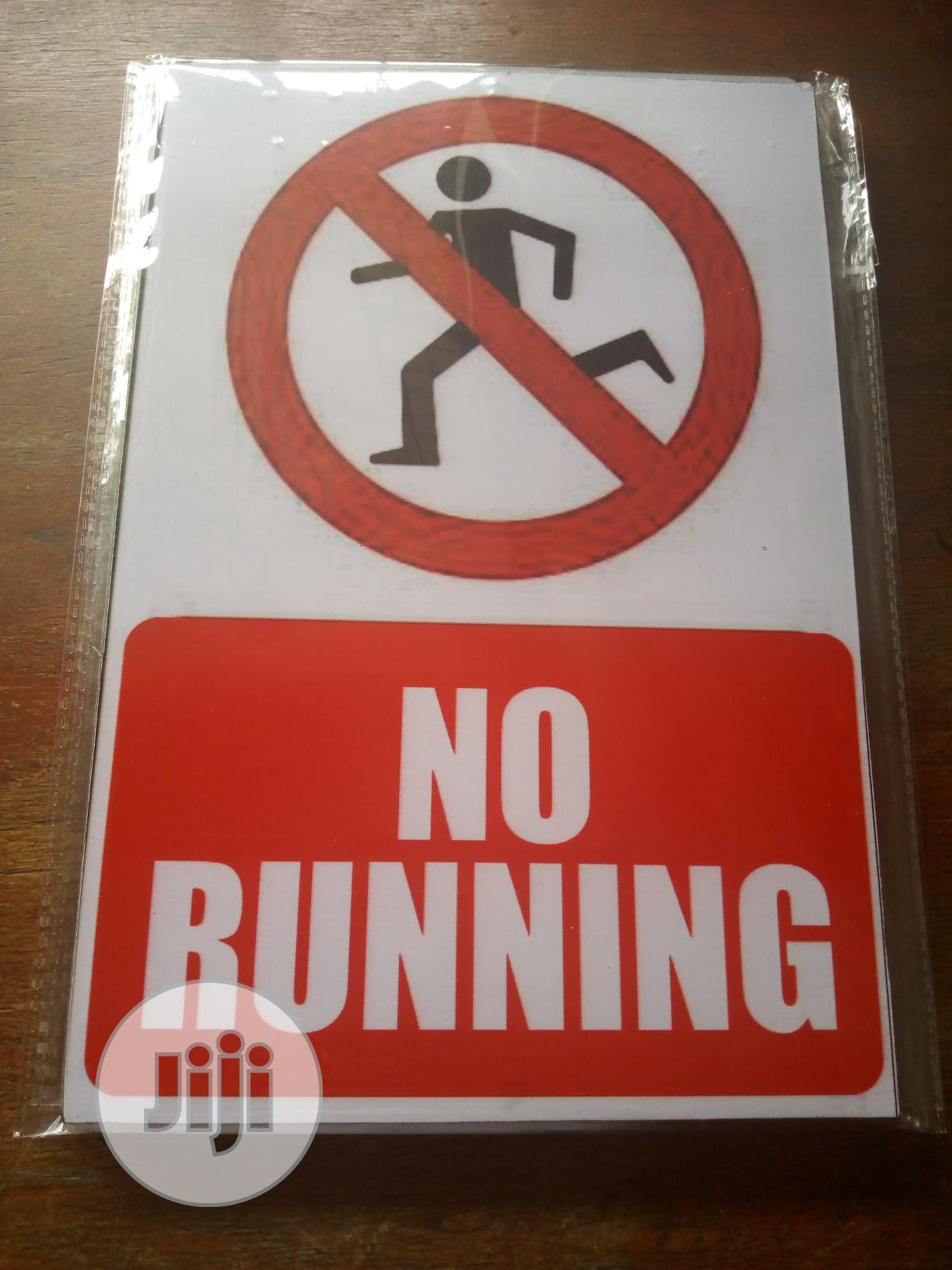 No Running Signage.