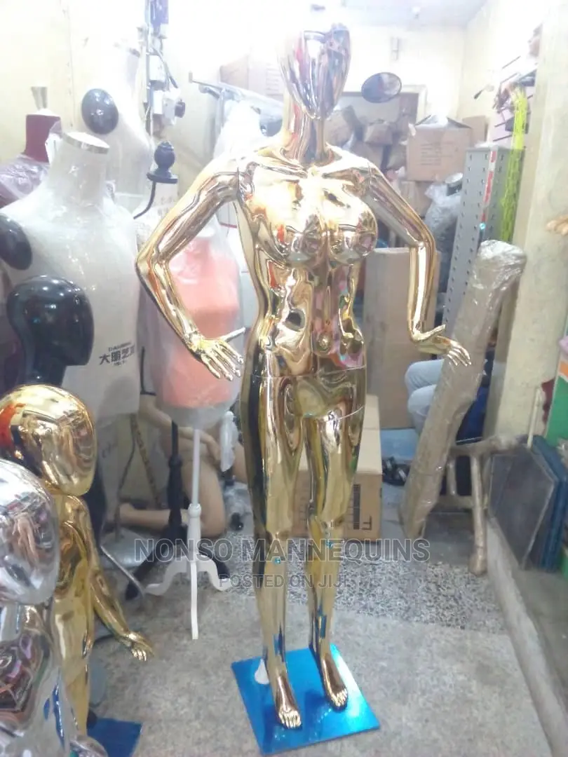 BIG BREAST Gold Chrome Female Clothes Detachable Mannequinss