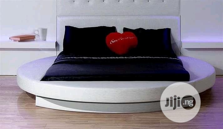 Luxury Bespoke Round Leather Padded Bed.