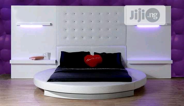 Luxury Bespoke Round Leather Padded Bed.
