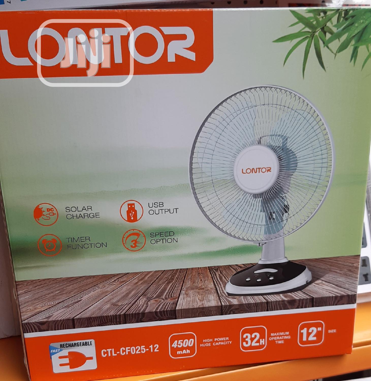 12" Lontor Rechargeable Table Fan