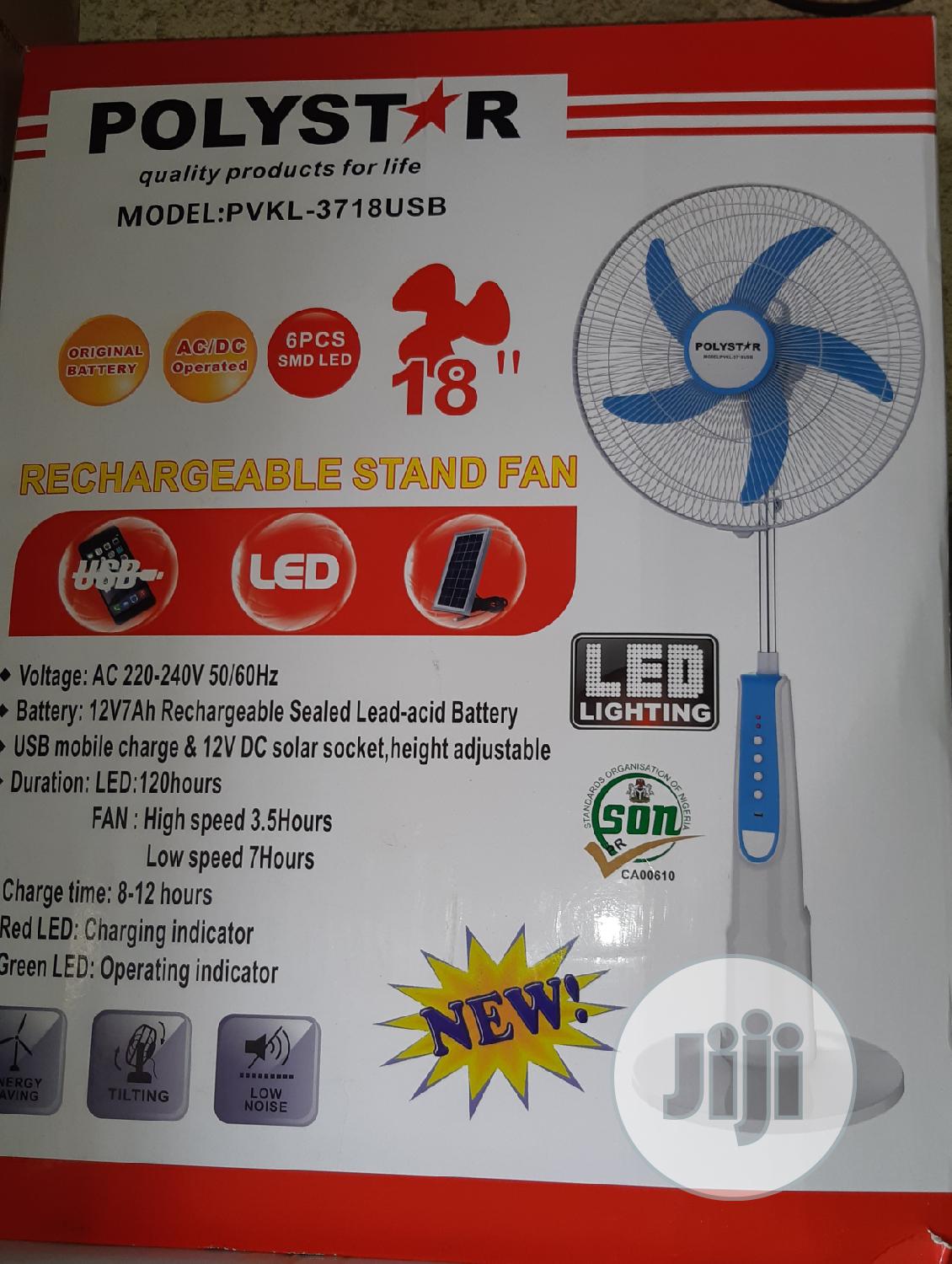 18" Polystar Rechargeable Fan