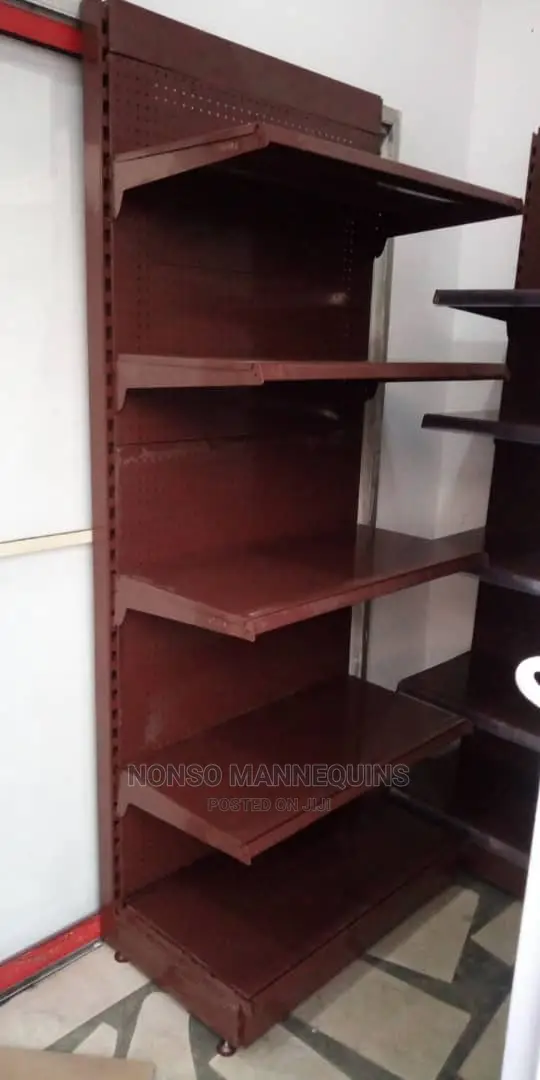 Brown Colour Single Sided Display Shelves