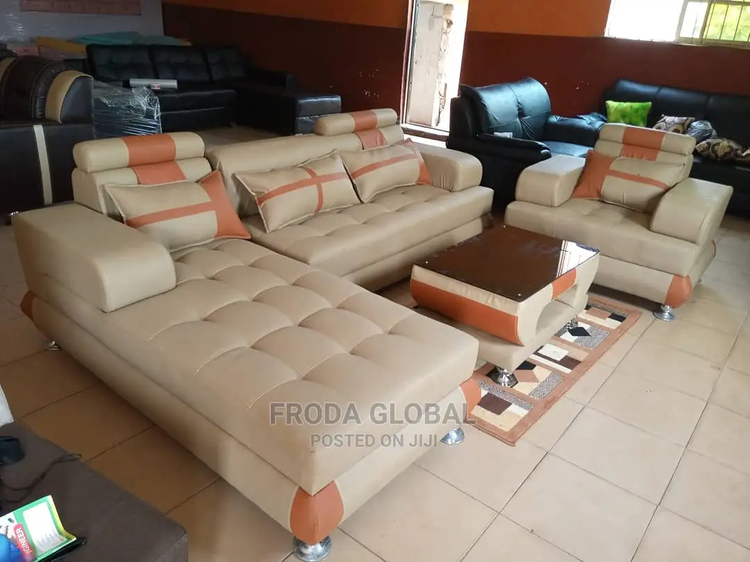 Quality Couch: L-Shape Sofa,Single Chair and Table. Jpcrll19