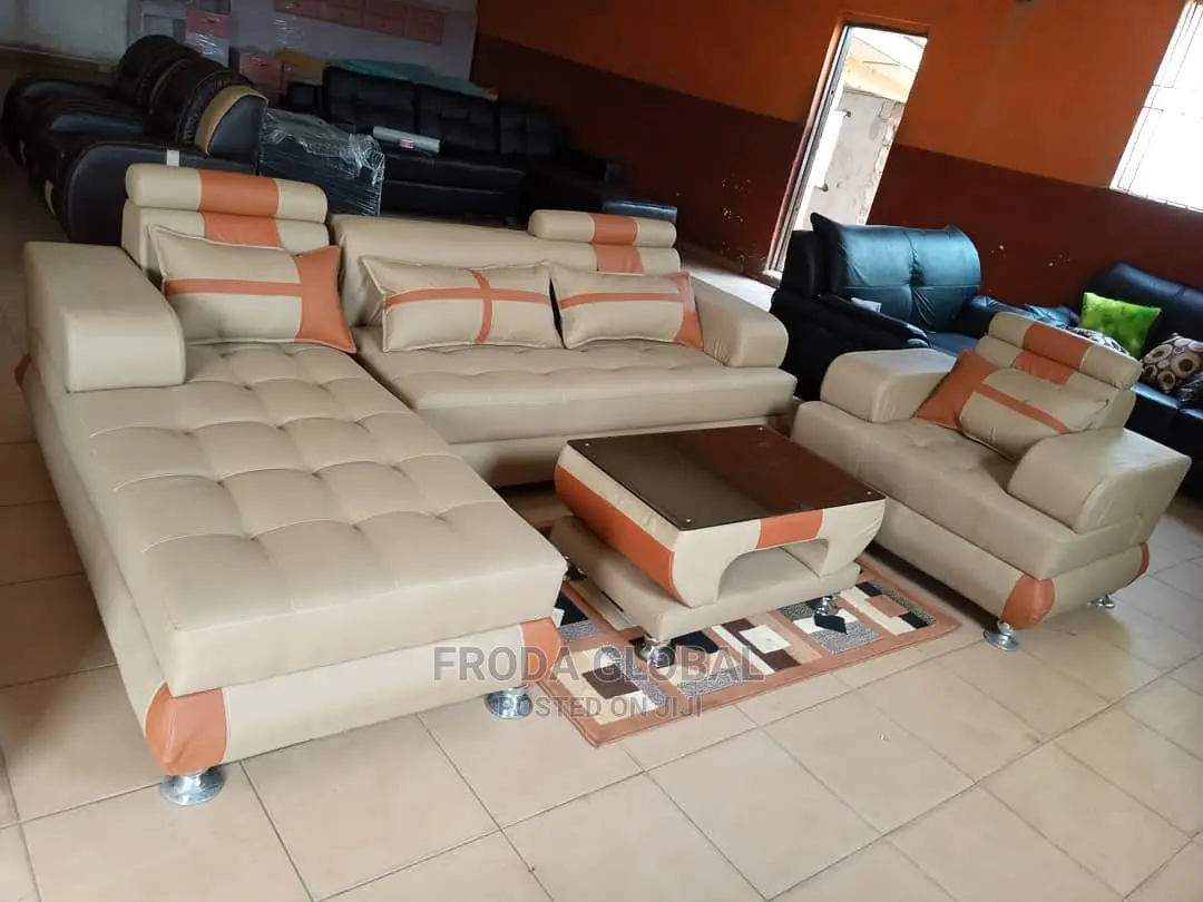 Quality Couch: L-Shape Sofa,Single Chair and Table. Jpcrll19