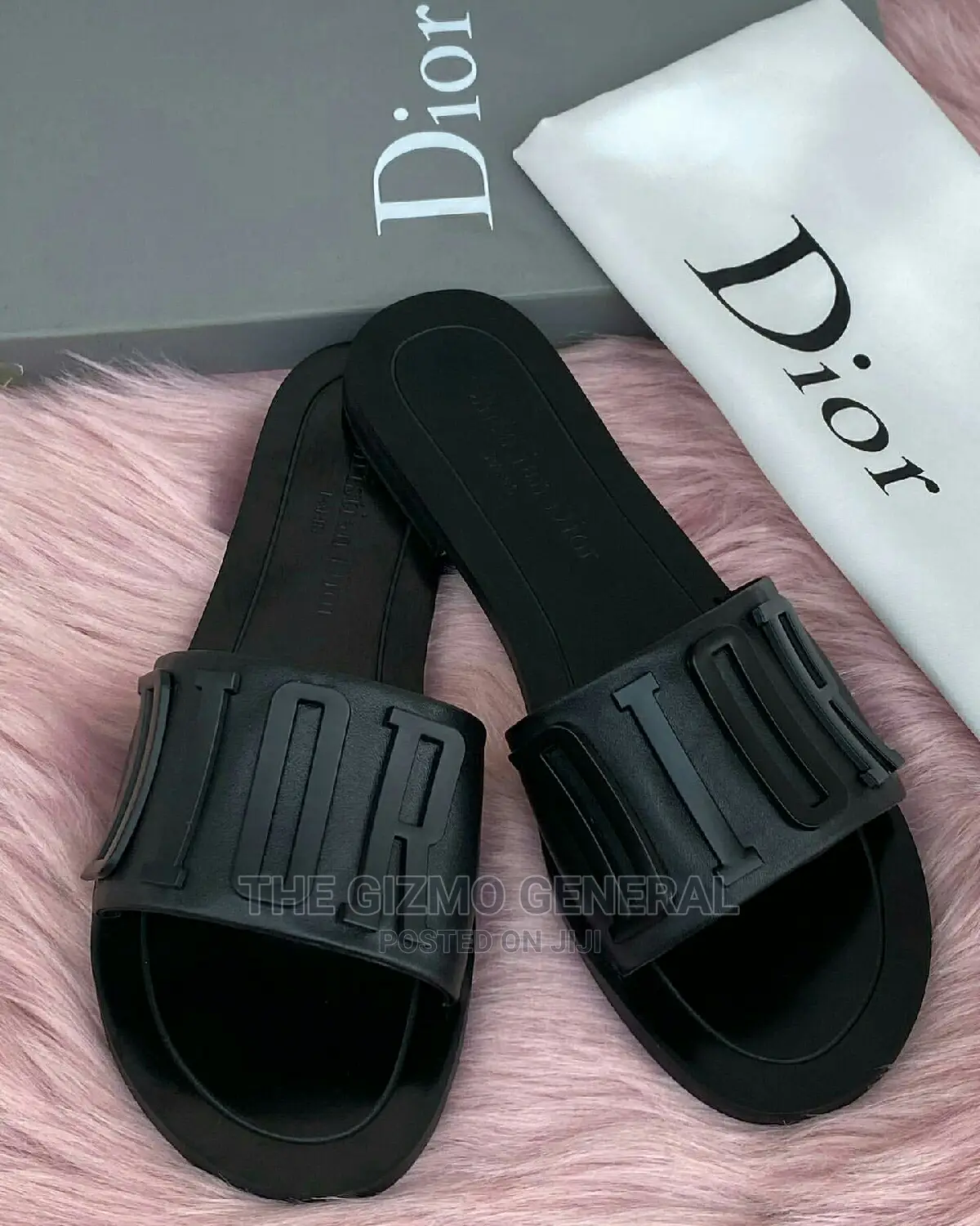 Dior Black Logo Diorevolution Leather Slide