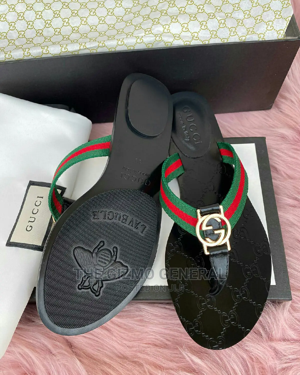 Gucci GG Thong Web Sandal