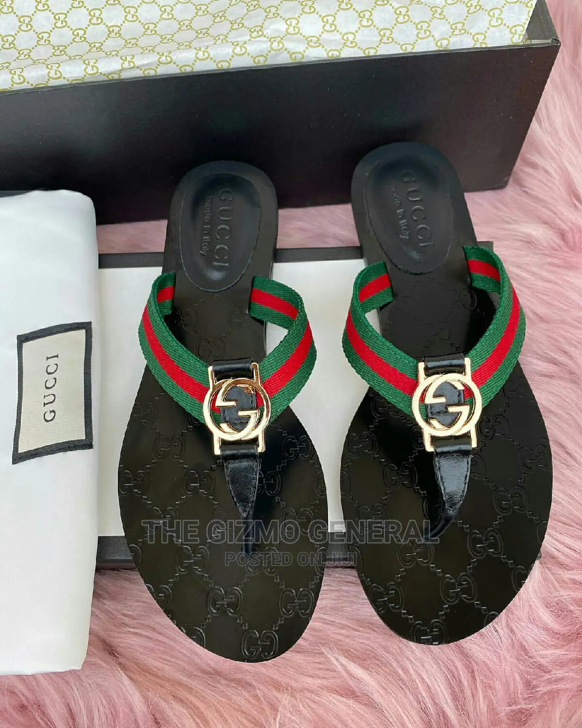 Gucci GG Thong Web Sandal