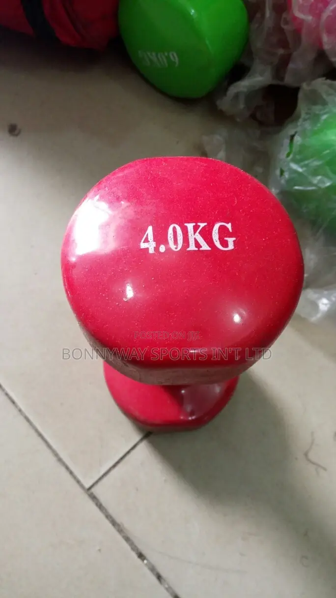 Complete Set Of 4kg Rubber Dumbells