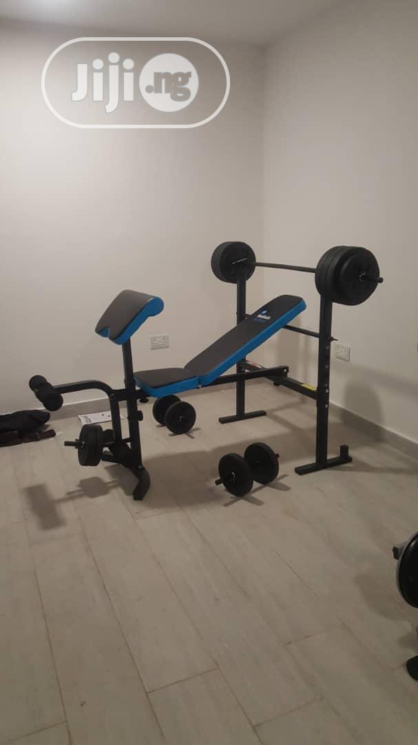 Multi Adjustable Weight Bench With 50kg Barbells
