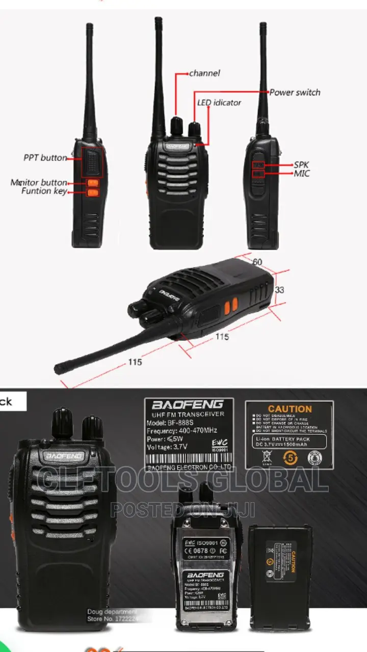BAOFENG Single Handheld Walkie Talkie.