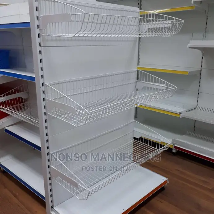New Single Sided Supermarket Perforated Display Shelving