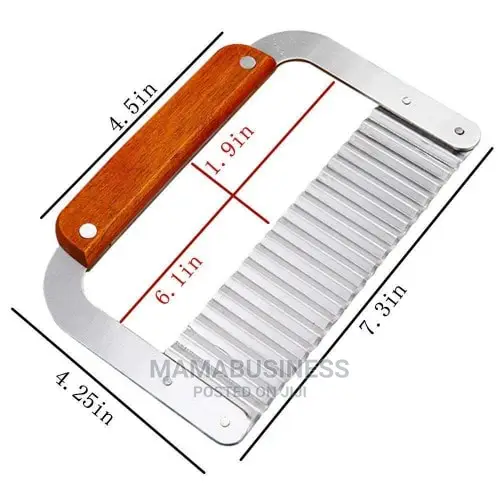 Stainless Steel Vegetable Wooden Handle Crinkle Cutter