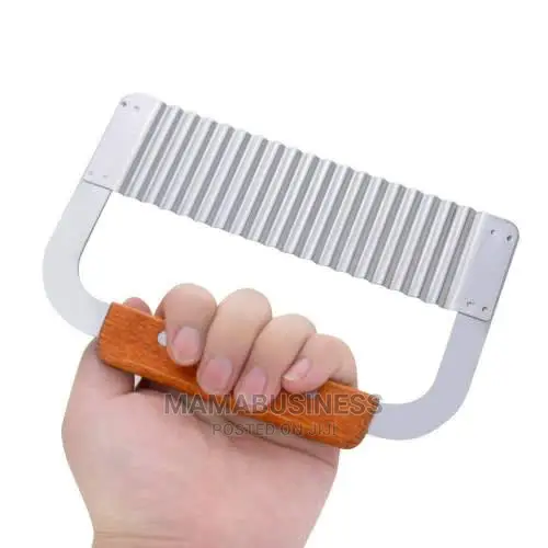 Stainless Steel Vegetable Wooden Handle Crinkle Cutter